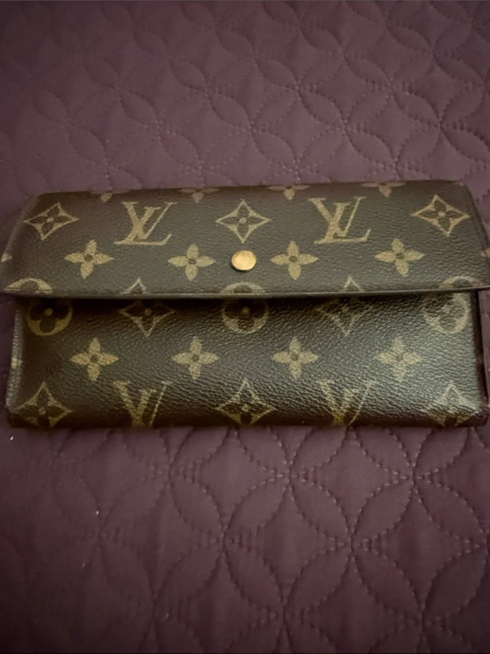 Brown leather Monogram Wallet